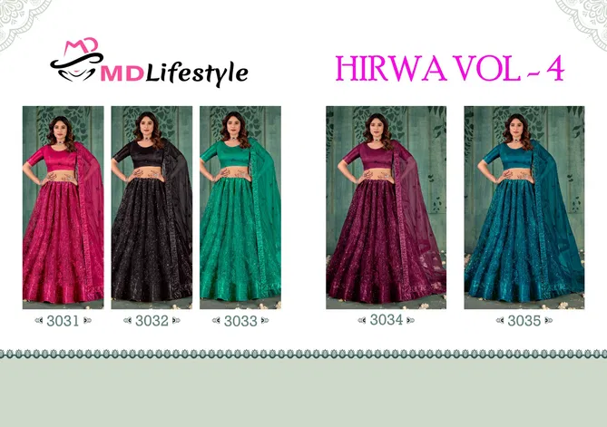 Hirwa Vol 4 By Mdlifestyle Butterfly Net Designer Wear Lehenga Choli Exporters In India